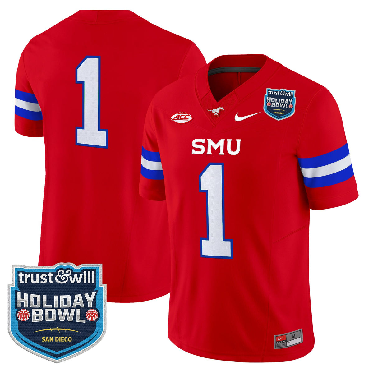 Men's SMU Mustangs 2026 Holiday Bowl Vapor Limited Jersey - All Stitched