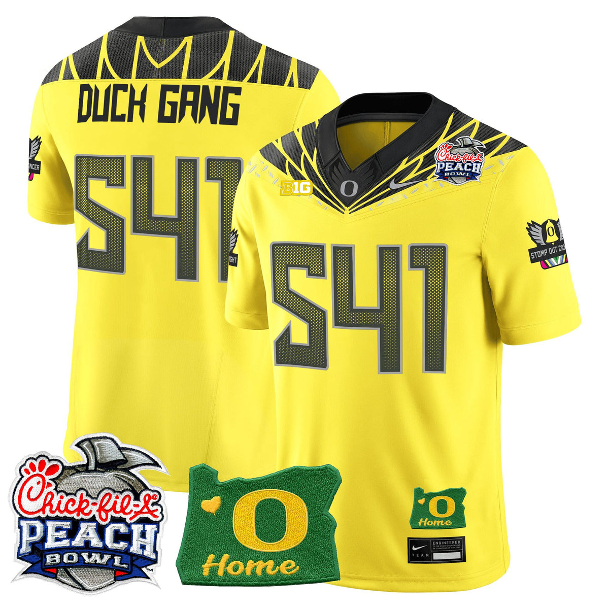 Men's Oregon Ducks 2026 Peach Bowl & Oregon State Patch Vapor Limited Jersey - All Stitched