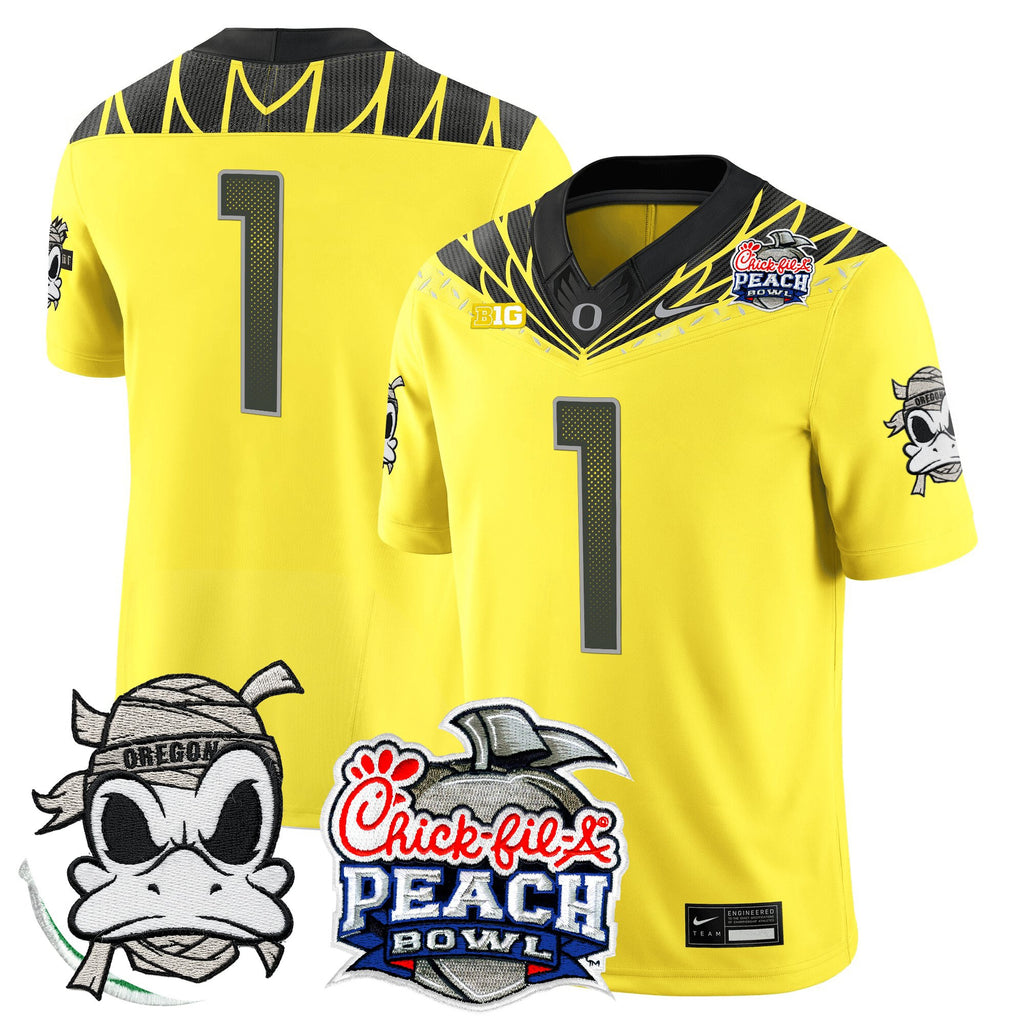 Men's Oregon Ducks "Mummy Duck" Vapor Limited Jersey - 2026 Peach Bowl Patch - All Stitched