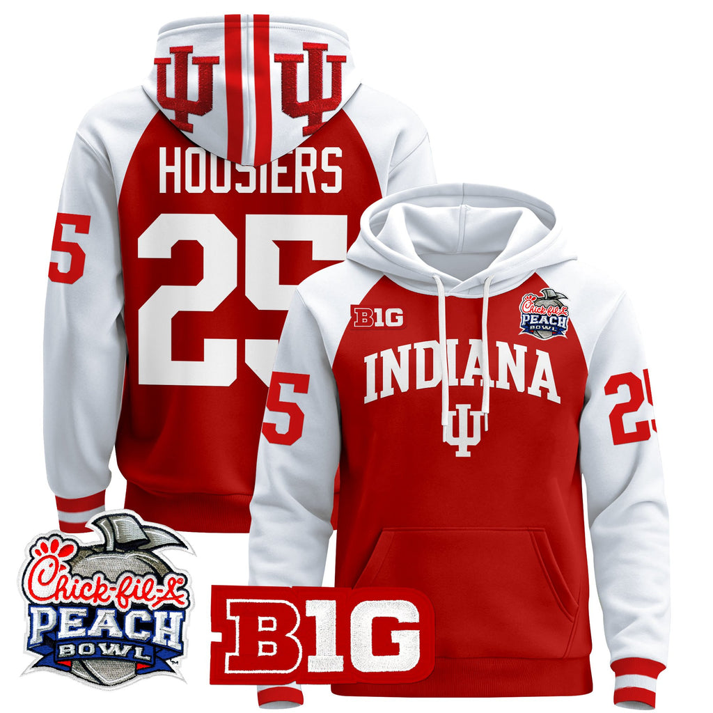 Men's Indiana Hoosiers 2026 Peach Bowl Premium Pullover Hoodie - All Stitched