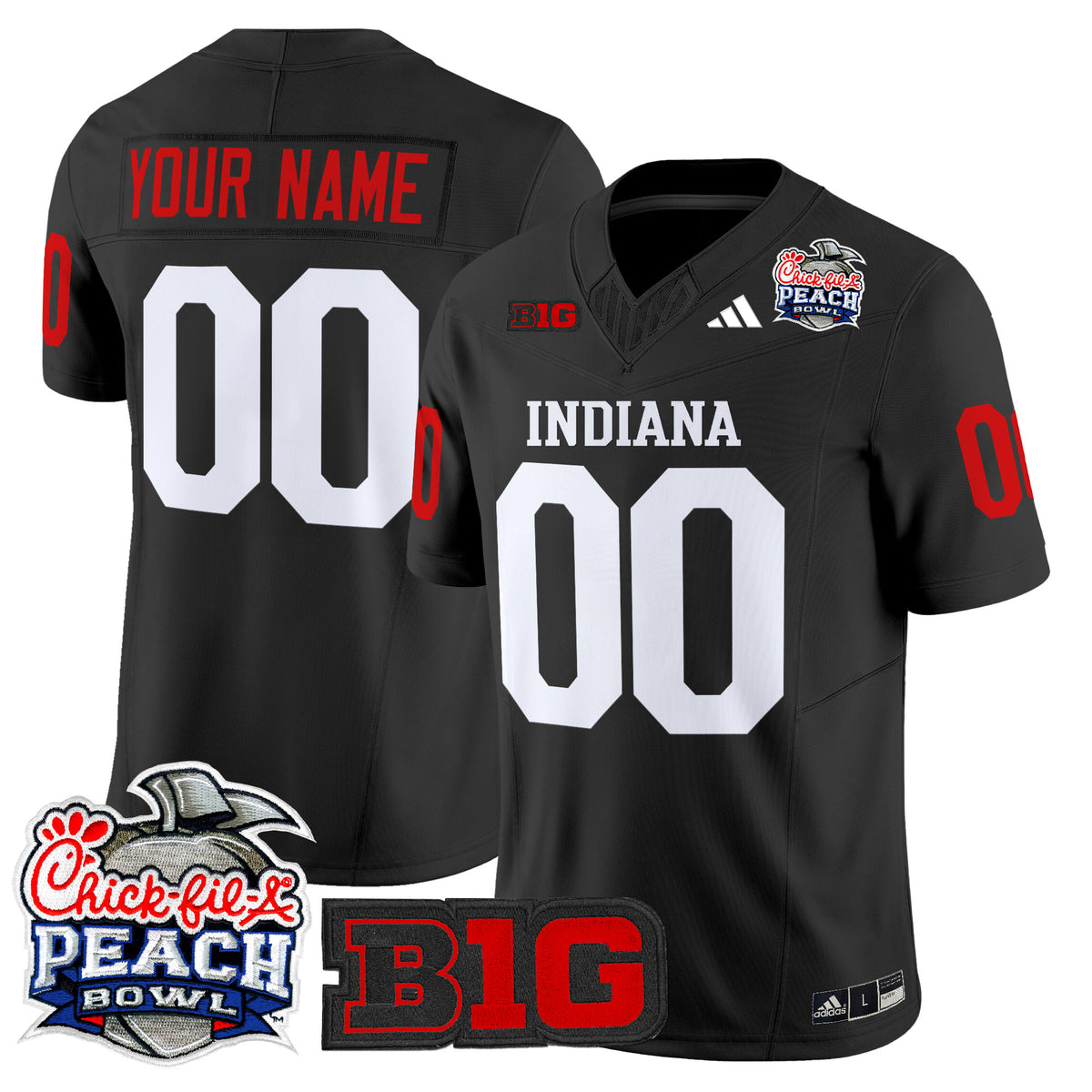 Indiana Hoosiers 2026 Peach Bowl Vapor Limited Custom Jersey V2 - All Stitched