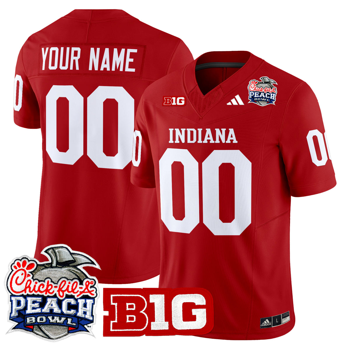 Indiana Hoosiers 2026 Peach Bowl Vapor Limited Custom Jersey V2 - All Stitched