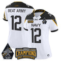 Women's Navy Midshipmen Jolly Rogers 2025 Commander-In-Chief's Trophy Champions Vapor Limited Jersey - All Stitched