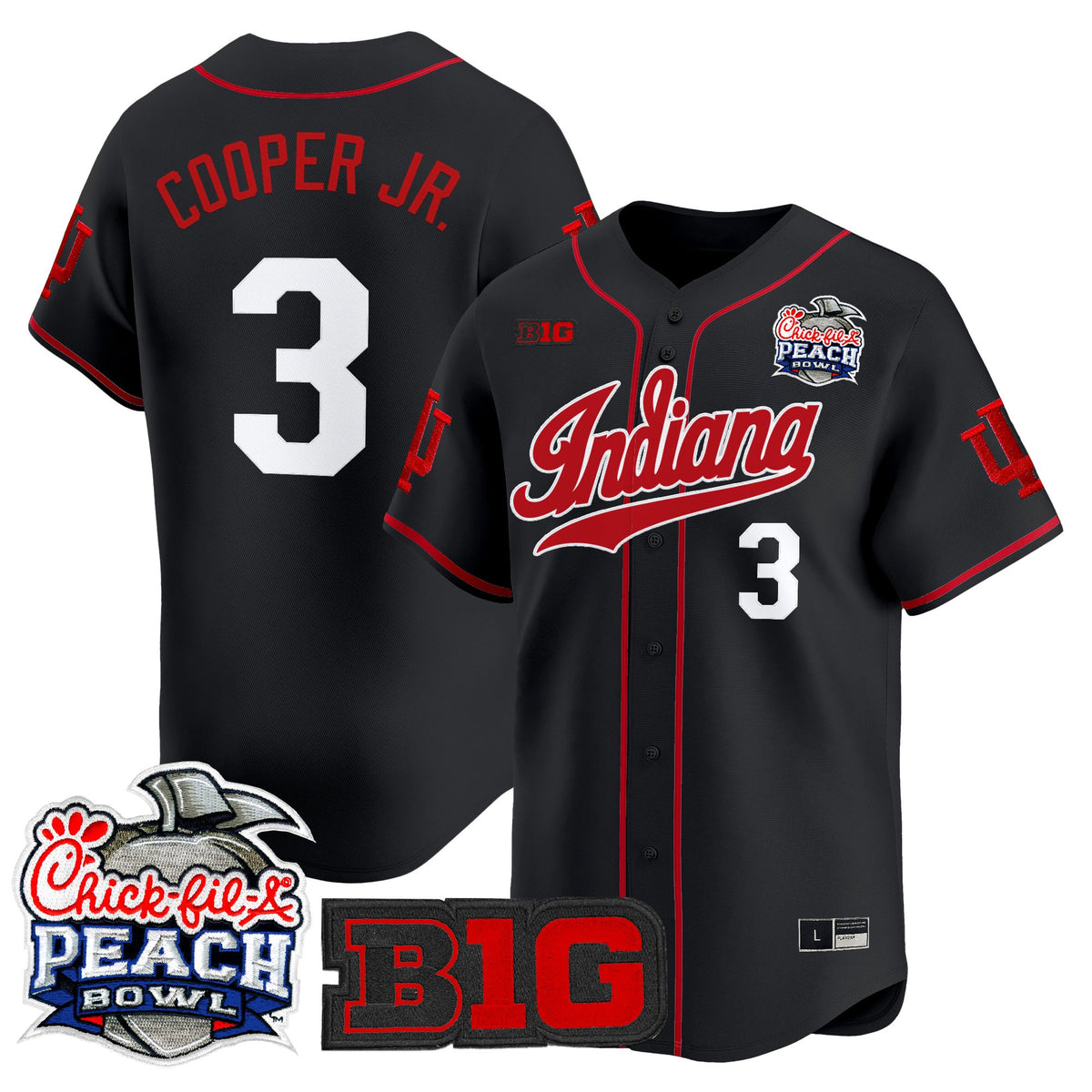 Men's Indiana Hoosiers 2026 Peach Bowl Vapor Baseball Jersey - All Stitched