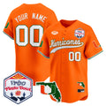 Miami Hurricanes 2026 The Fiesta Bowl & Florida Patch Vapor Baseball Custom Jersey - All Stitched
