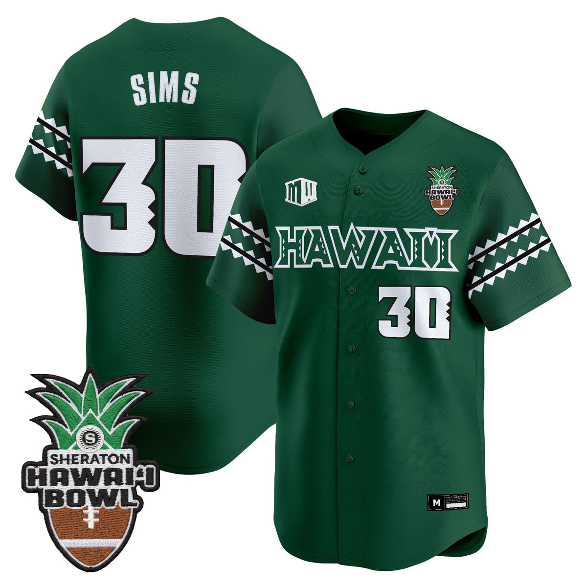 Men's Hawai'i Rainbow Warriors 2025 Hawai'i Bowl Vapor Baseball Jersey - All Stitched