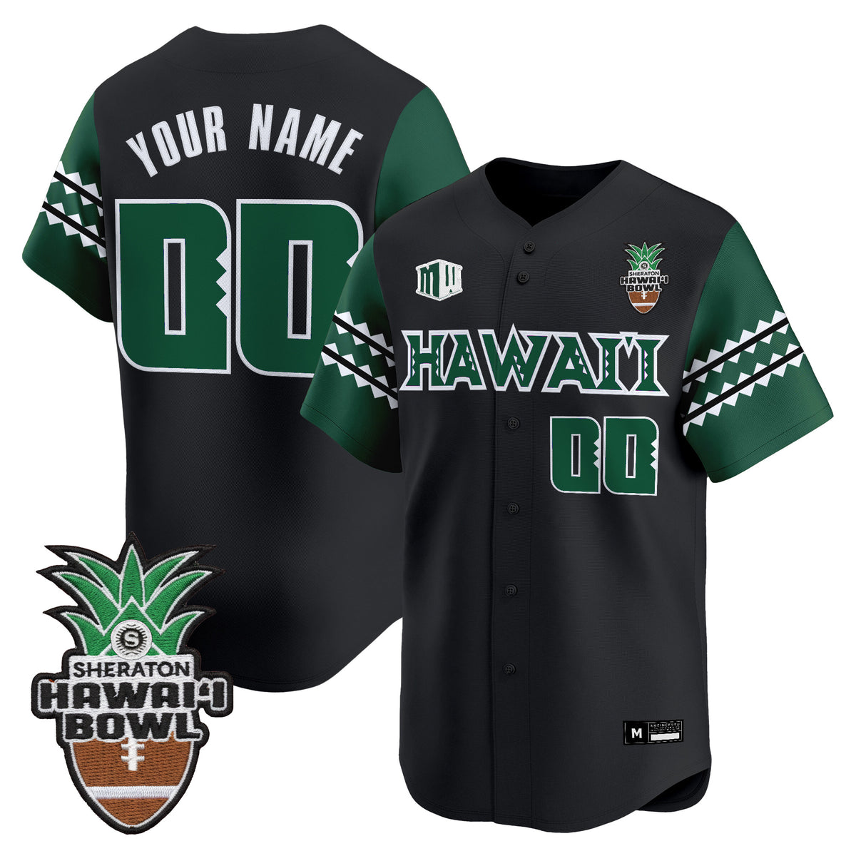 Hawai'i Rainbow Warriors 2025 Hawai'i Bowl Vapor Baseball Custom Jersey - All Stitched