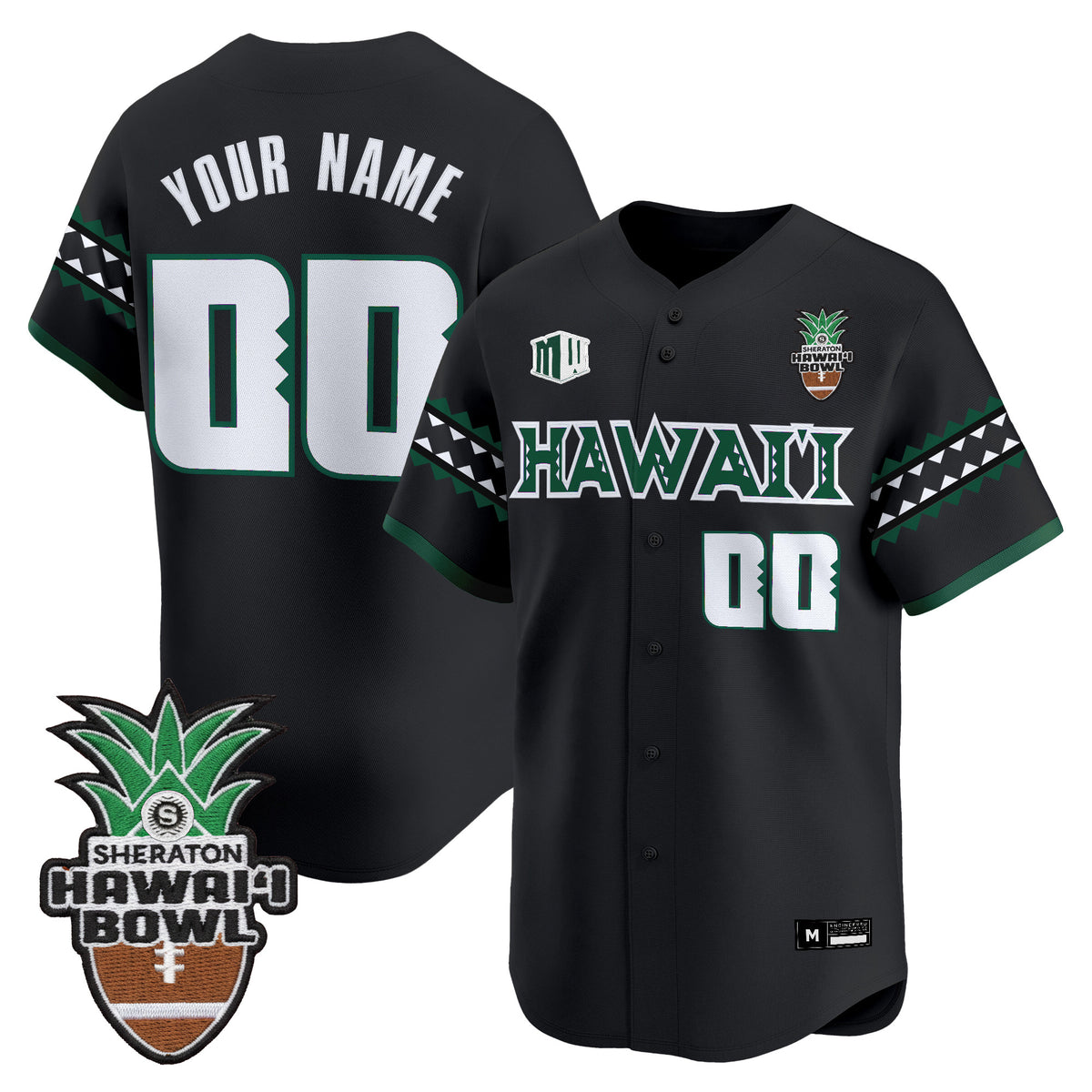 Hawai'i Rainbow Warriors 2025 Hawai'i Bowl Vapor Baseball Custom Jersey - All Stitched