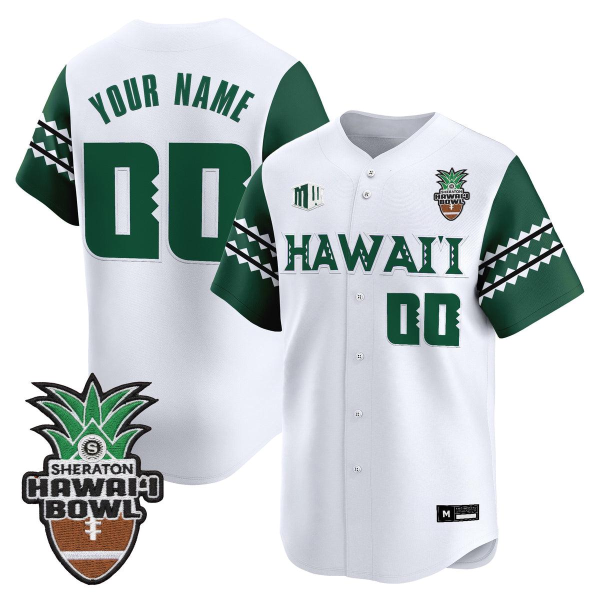 Hawai'i Rainbow Warriors 2025 Hawai'i Bowl Vapor Baseball Custom Jersey - All Stitched