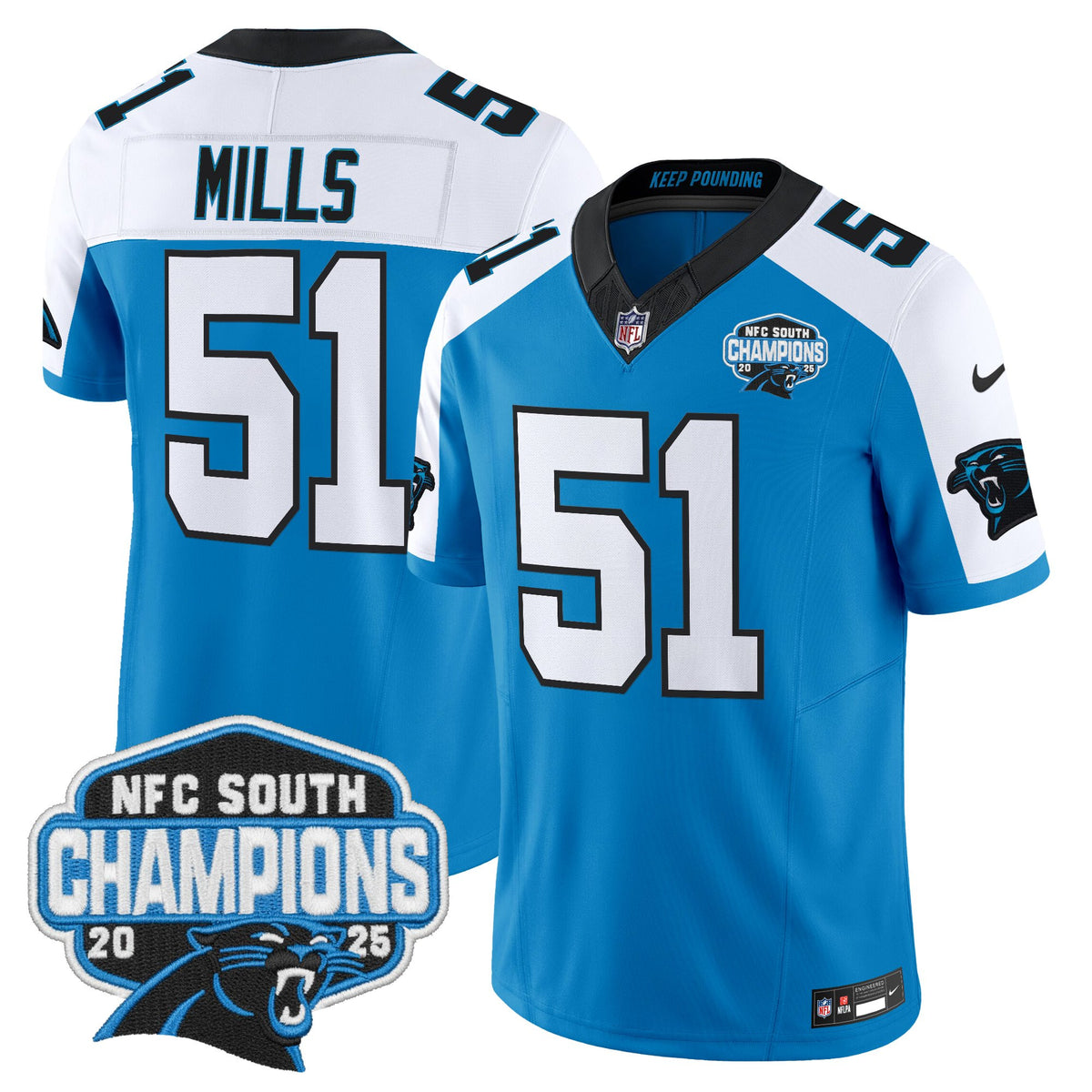 Men's Carolina Panthers 2025 NFC South Division Champions Vapor Limited Jersey - All Stitched
