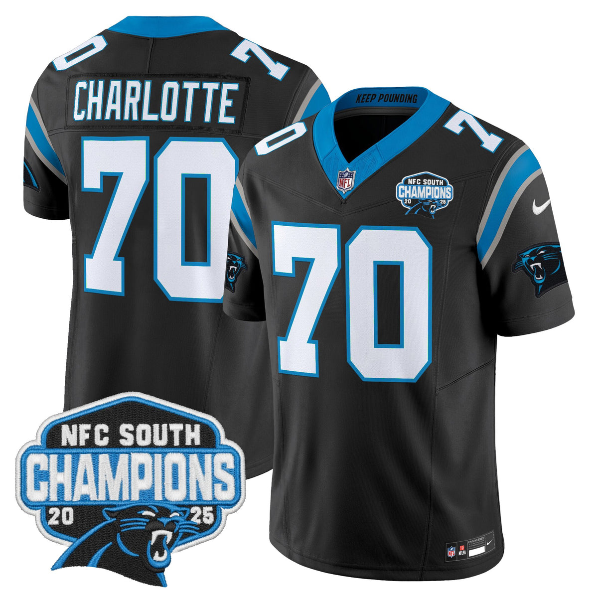 Men's Carolina Panthers 2025 NFC South Division Champions Vapor Limited Jersey - All Stitched