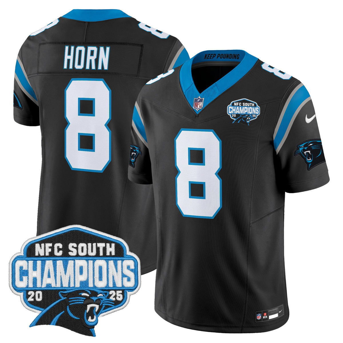 Men's Carolina Panthers 2025 NFC South Division Champions Vapor Limited Jersey - All Stitched