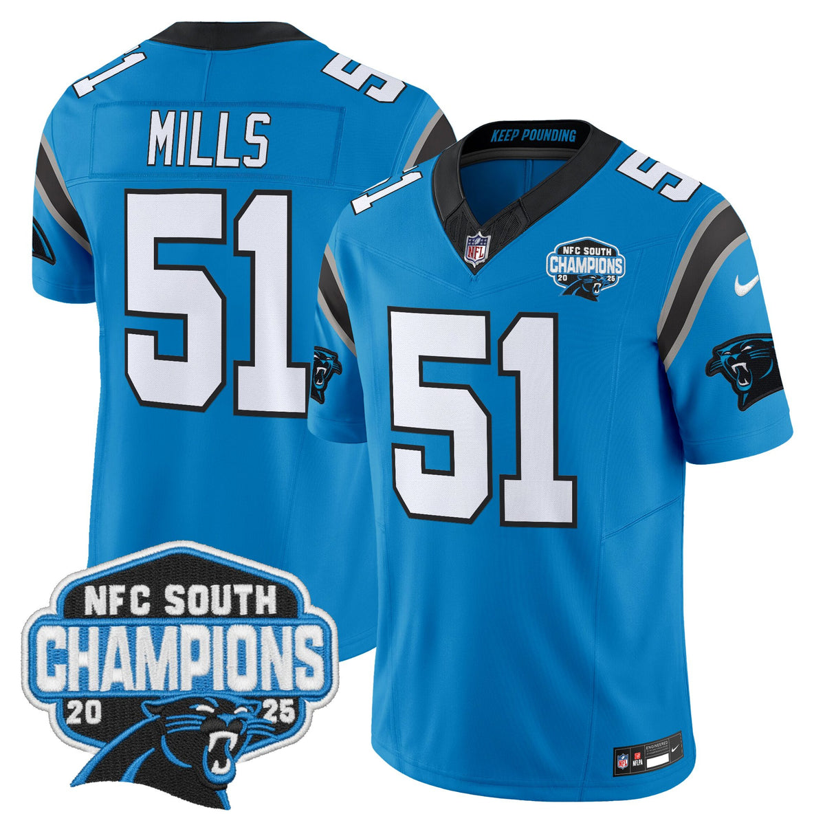 Men's Carolina Panthers 2025 NFC South Division Champions Vapor Limited Jersey - All Stitched