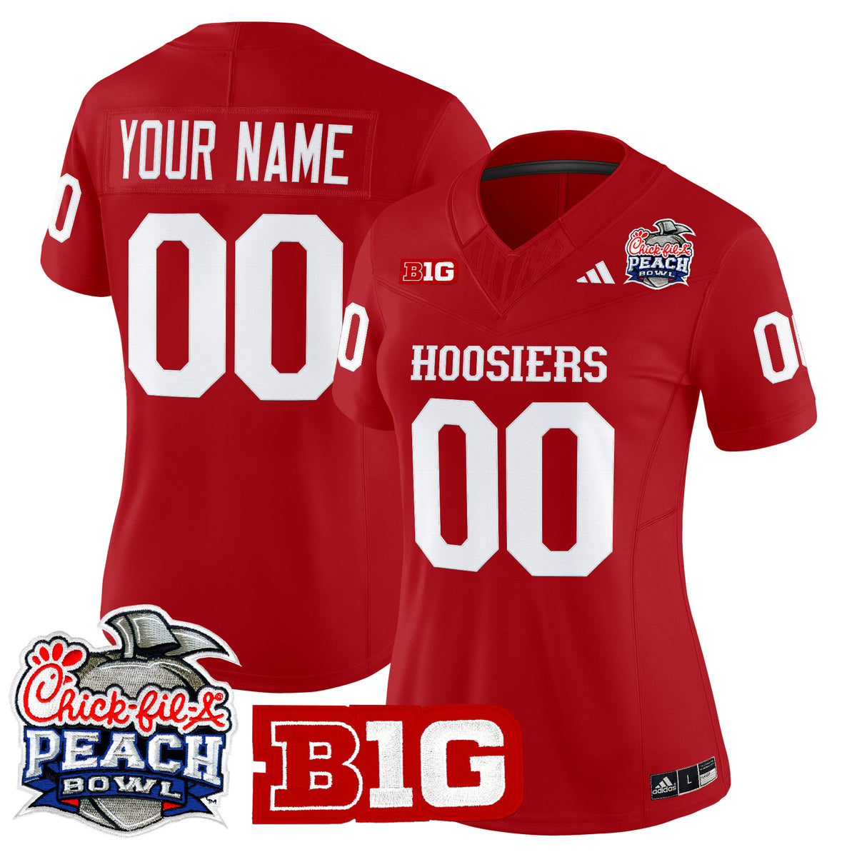 Indiana Hoosiers 2026 Peach Bowl Vapor Limited Custom Jersey V2 - All Stitched