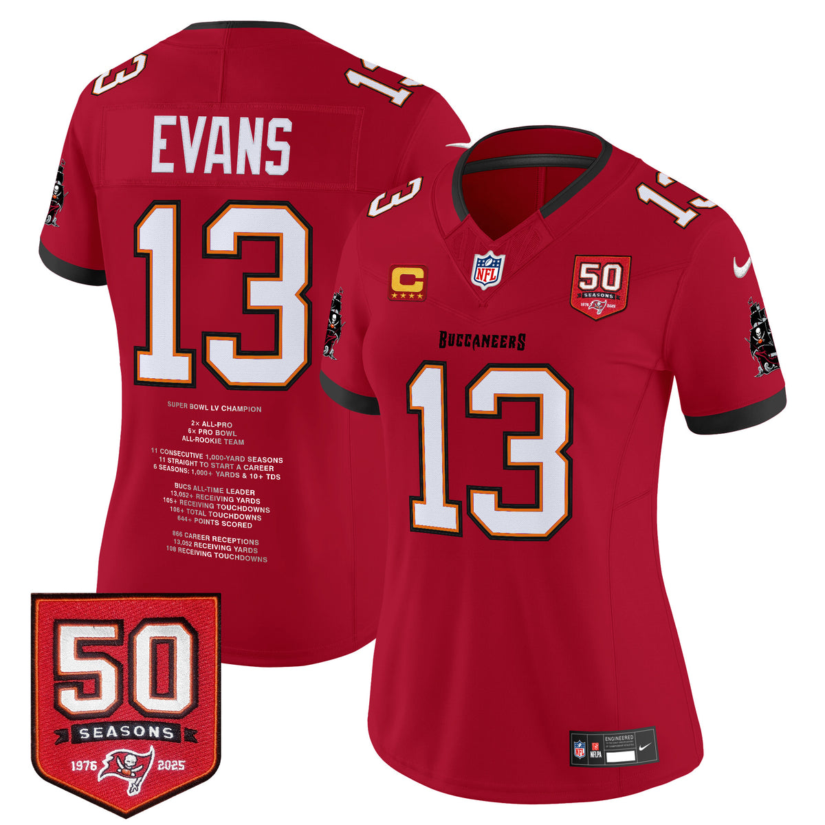 #13 Mike Evans Tampa Bay Buccaneers "Franchise Legend" Vapor Limited Jersey - Stitched