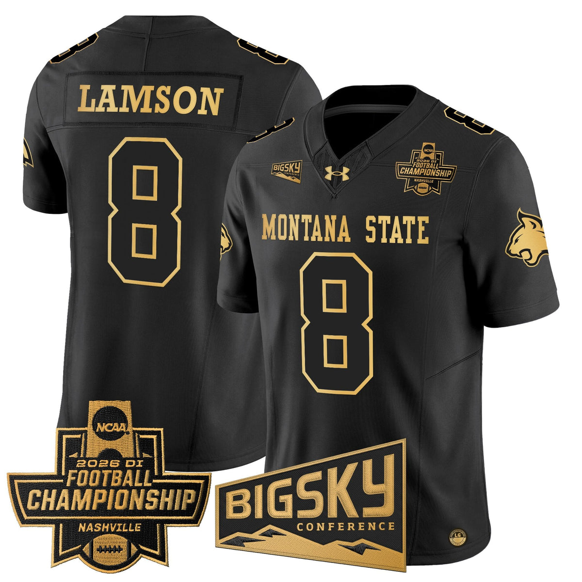 Men's Montana State Bobcats 2026 Football Championship Gold Vapor Limited Jersey - All Stitched