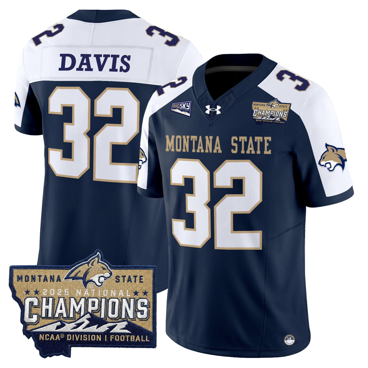 Men's Montana State Bobcats 2025 National Champions Vapor Limited Jersey - All Stitched