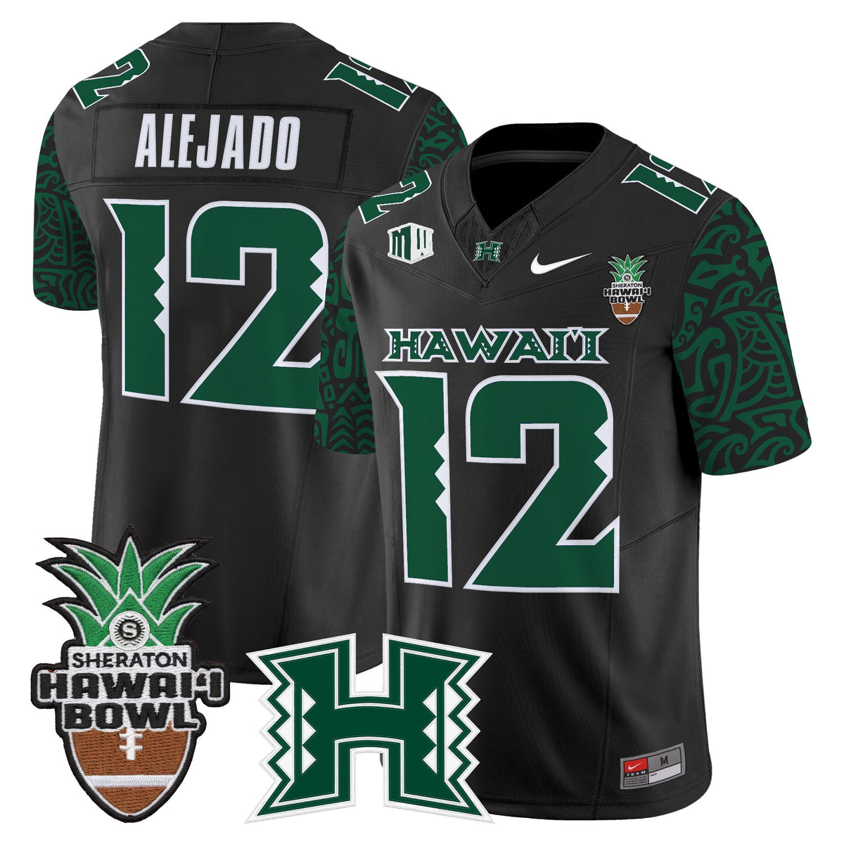 Men's Hawai'i Rainbow Warriors 2025 Hawai'i Pattern Vapor Limited Jersey - Hawai'i Bowl Patch - All Stitched