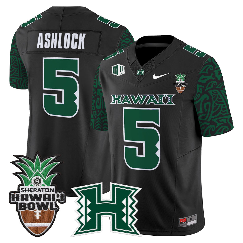 Men's Hawai'i Rainbow Warriors 2025 Hawai'i Pattern Vapor Limited Jersey - Hawai'i Bowl Patch - All Stitched