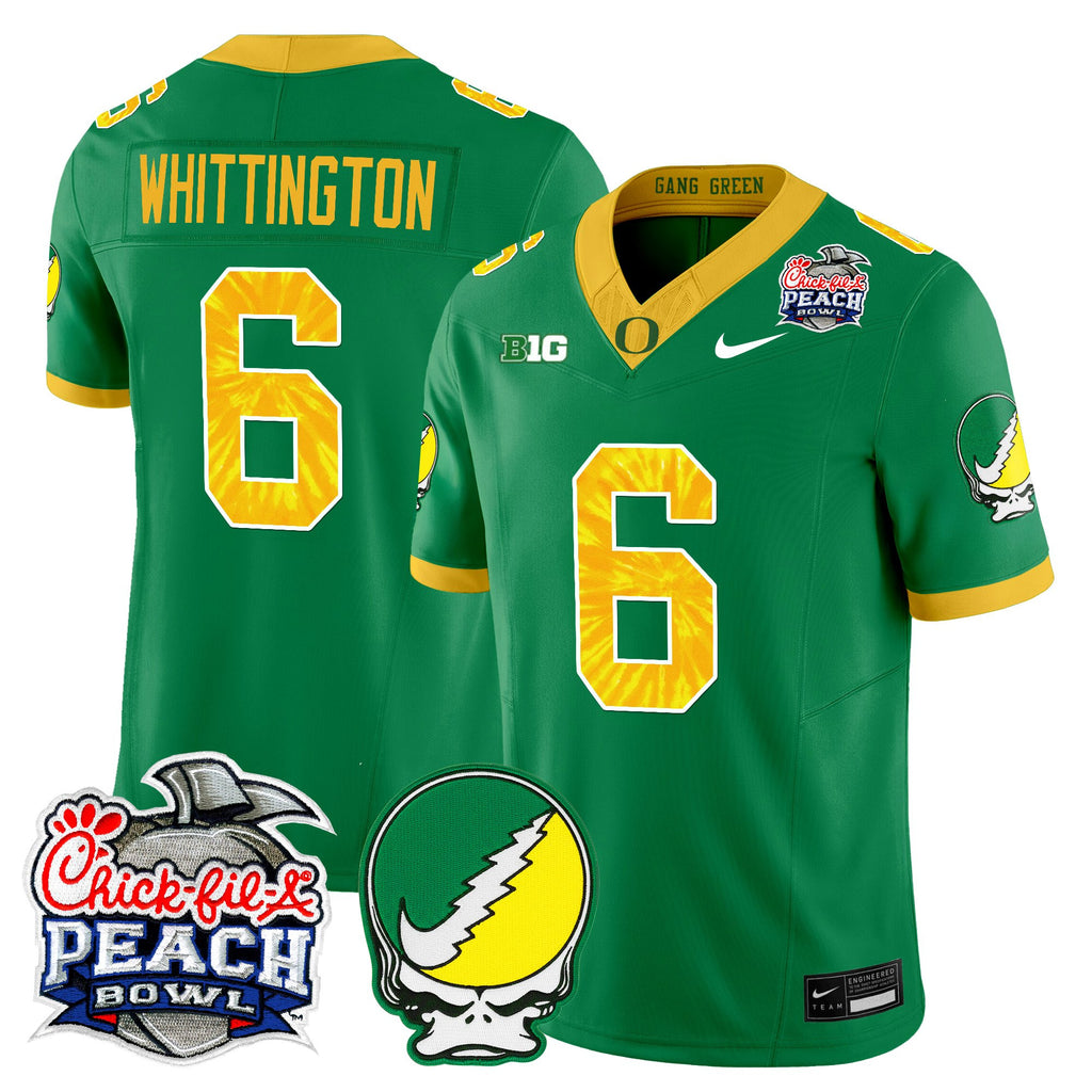 Men's Oregon Ducks "Grateful Ducks" Vapor Limited Jersey - 2026 Peach Bowl Patch - All Stitched