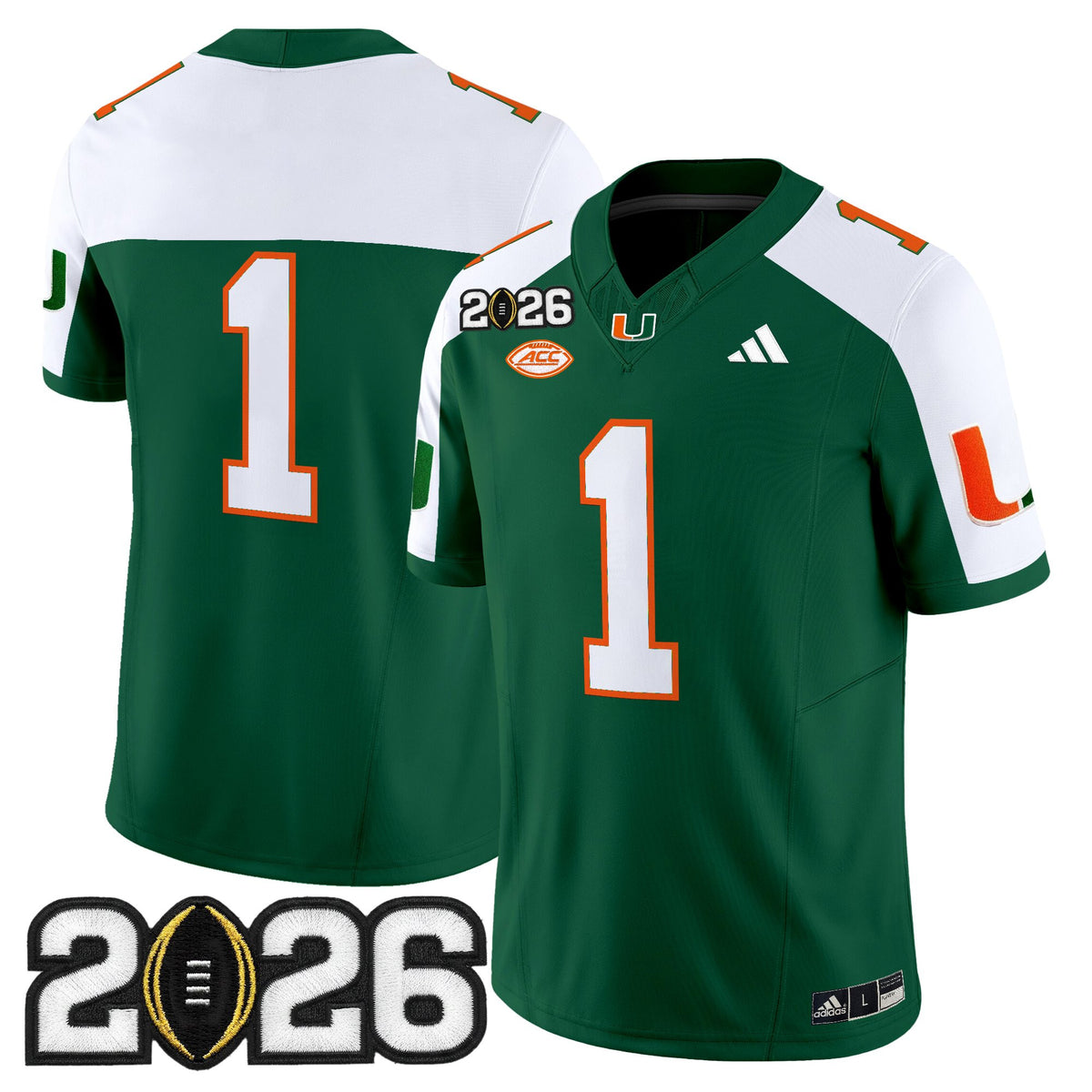 Men's Miami Hurricanes 2026 CFP Final Patch Vapor Limited Jersey - All Stitched