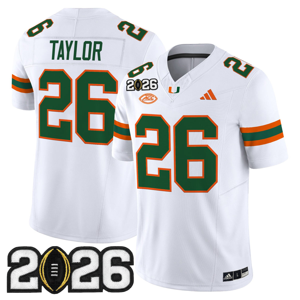 Men's Miami Hurricanes 2026 CFP Final Patch Vapor Limited Jersey - All Stitched