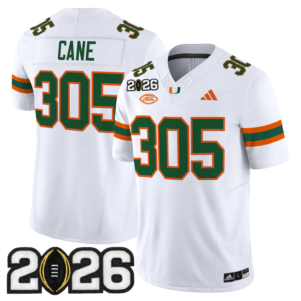 Men's Miami Hurricanes 2026 CFP Final Patch Vapor Limited Jersey - All Stitched