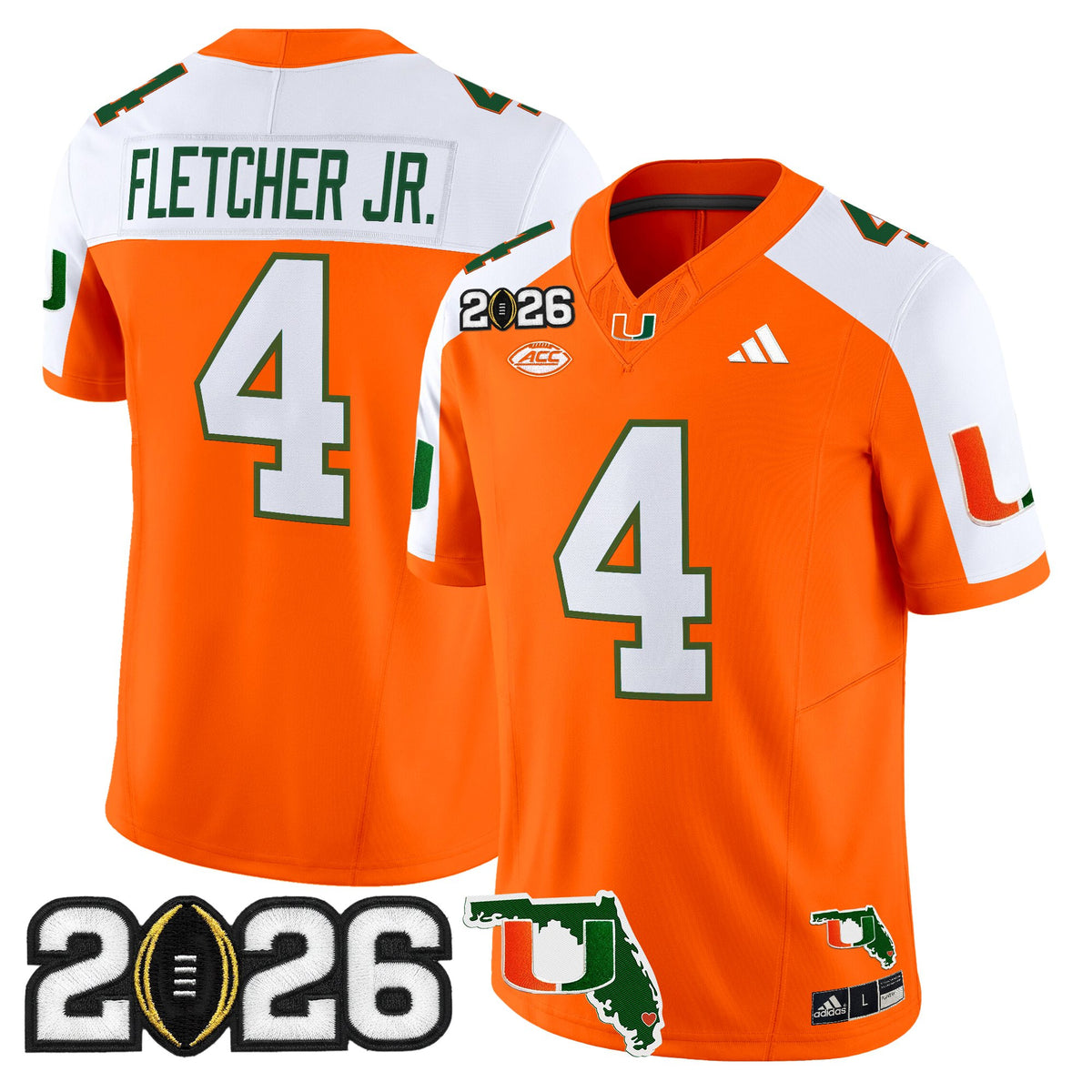 Men's Miami Hurricanes 2026 CFP Final & Florida Patch Vapor Limited Jersey - All Stitched