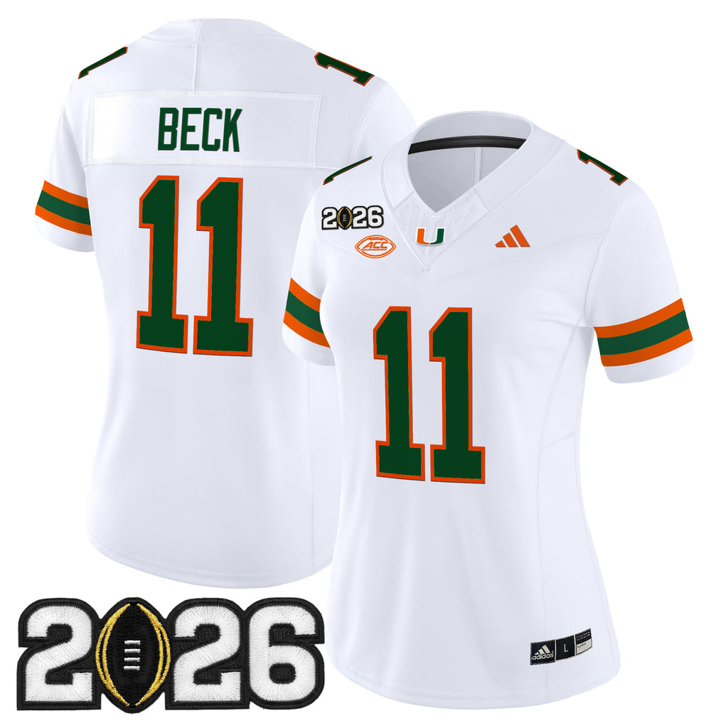 Women's Miami Hurricanes 2026 CFP Final Patch Vapor Limited Jersey - All Stitched