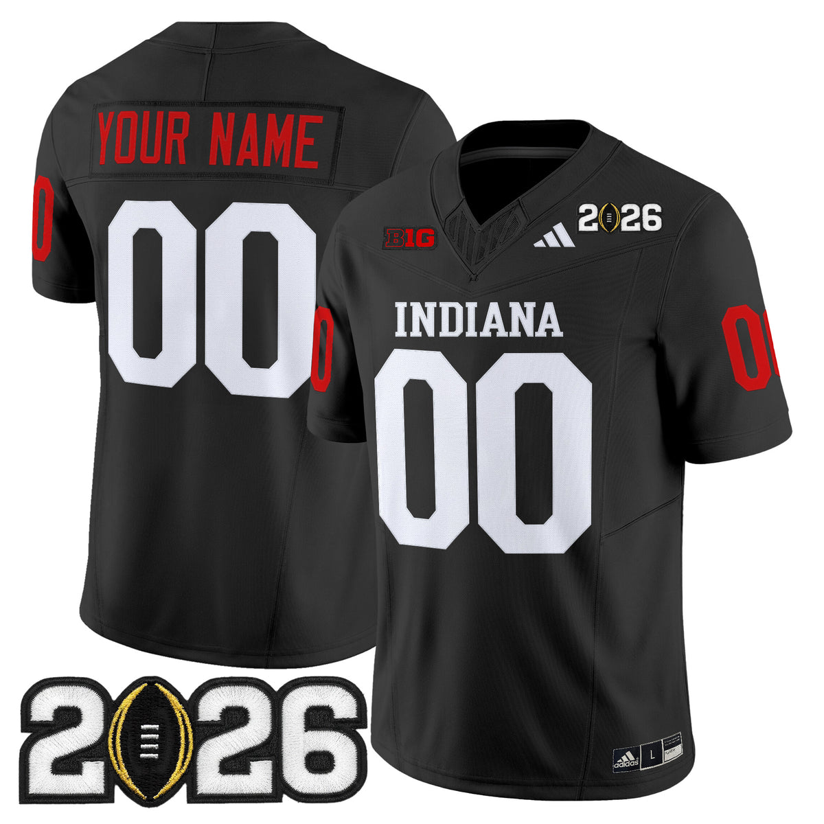 Indiana Hoosiers 2026 CFP Final Patch Vapor Limited Custom Jersey V2 - All Stitched