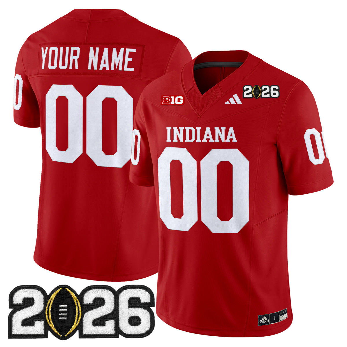 Indiana Hoosiers 2026 CFP Final Patch Vapor Limited Custom Jersey V2 - All Stitched