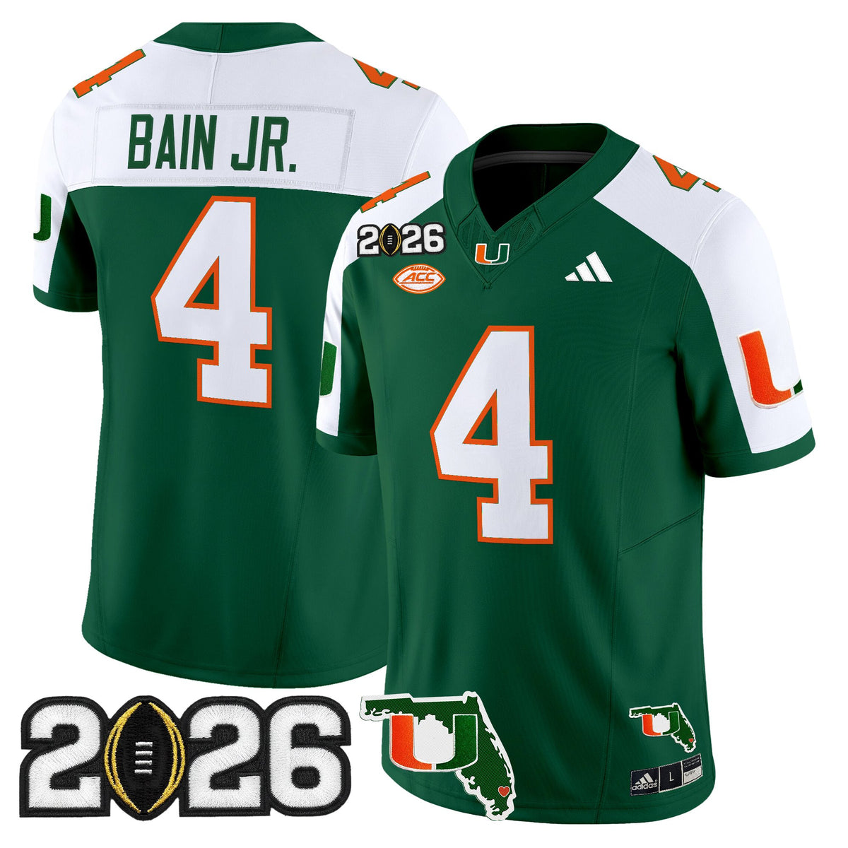 Men's Miami Hurricanes 2026 CFP Final & Florida Patch Vapor Limited Jersey - All Stitched