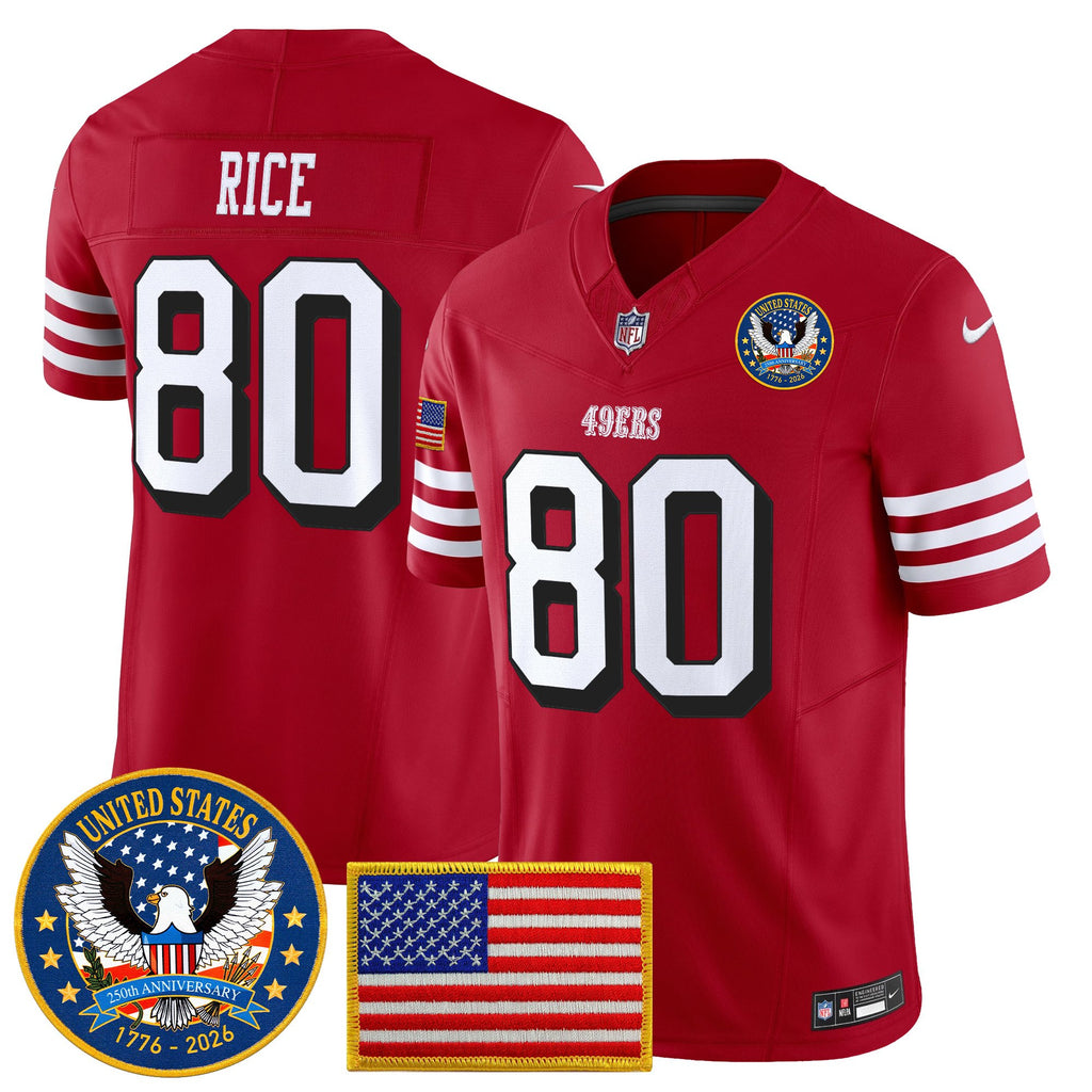 Men's San Francisco 49ers "United States 250th Anniversary Patch" Vapor Limited Jersey - All Stitched