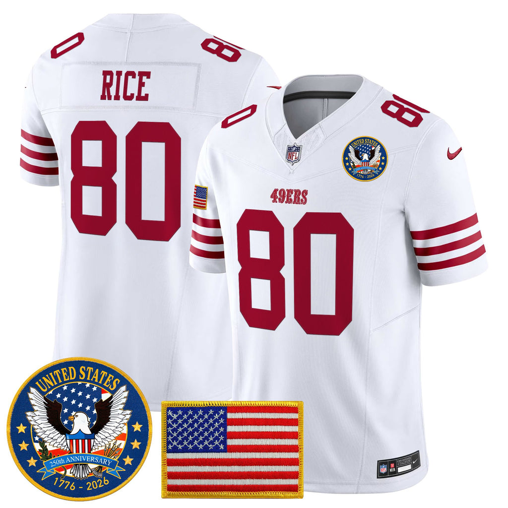 Men's San Francisco 49ers "United States 250th Anniversary Patch" Vapor Limited Jersey - All Stitched