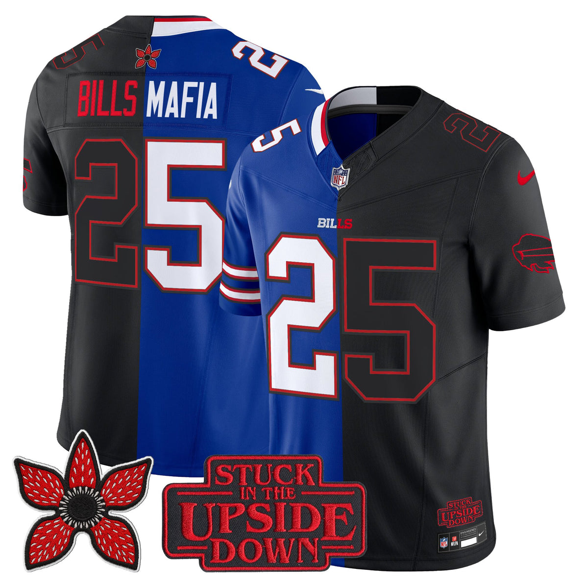 Men's Buffalo Bills 'Upside Down Edition' Vapor Limited Jersey - All Stitched