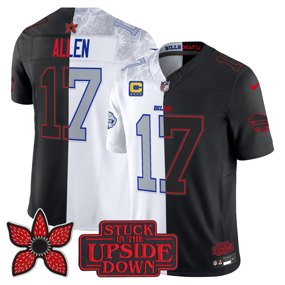 Men's Buffalo Bills 'Upside Down Edition' Vapor Limited Jersey - All Stitched