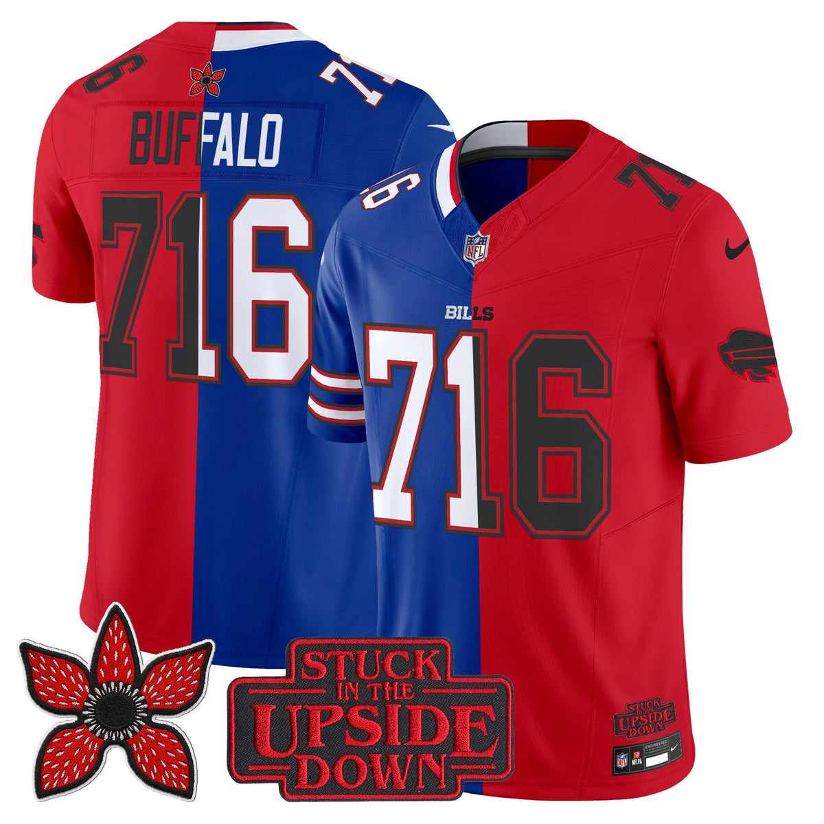 Men's Buffalo Bills 'Upside Down Edition' Vapor Limited Jersey - All Stitched