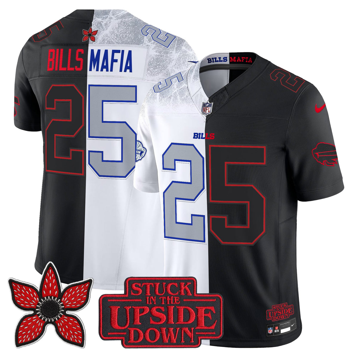 Men's Buffalo Bills 'Upside Down Edition' Vapor Limited Jersey - All Stitched