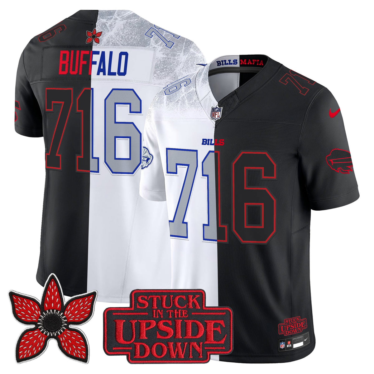 Men's Buffalo Bills 'Upside Down Edition' Vapor Limited Jersey - All Stitched