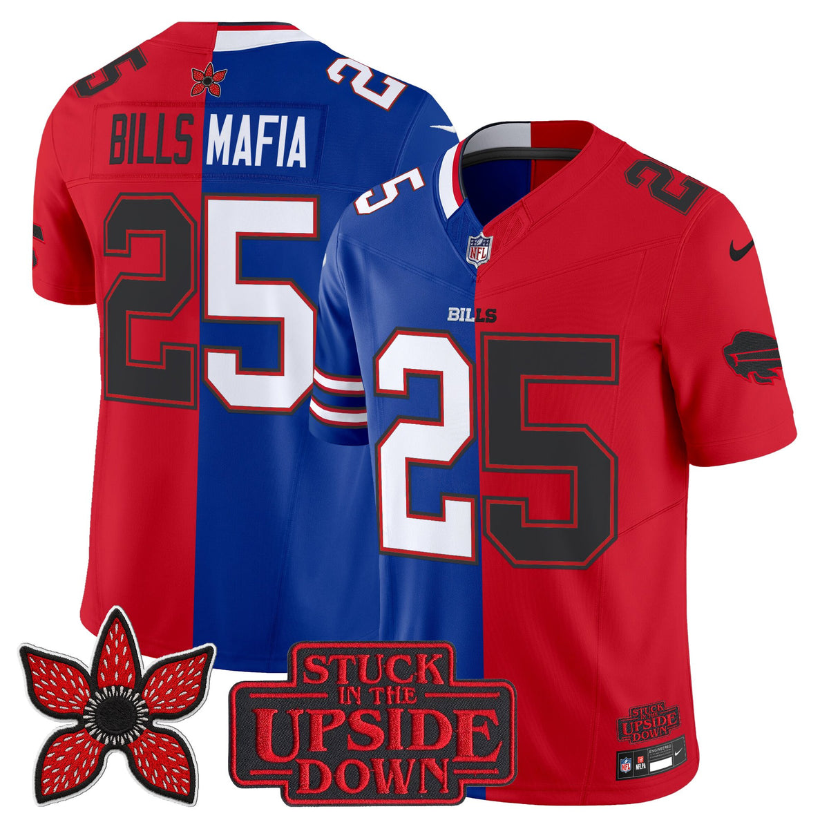 Men's Buffalo Bills 'Upside Down Edition' Vapor Limited Jersey - All Stitched
