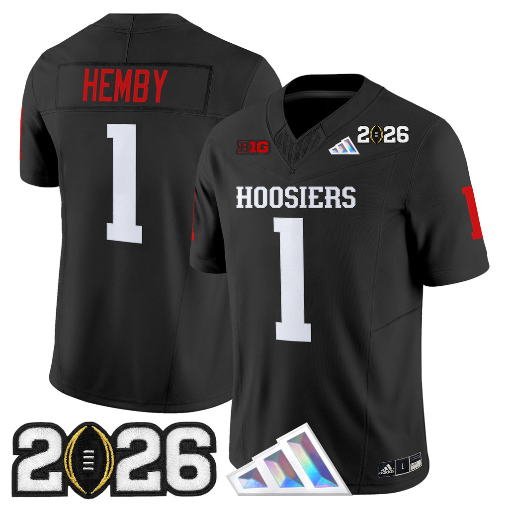 Men's Indiana Hoosiers 2026 CFP Final Patch Vapor Limited Jersey V4 - All Stitched
