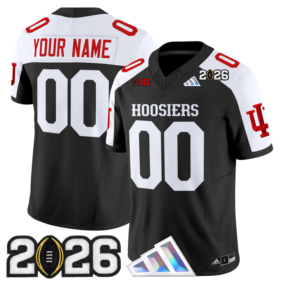 Indiana Hoosiers 2026 CFP Final Patch Vapor Limited Custom Jersey V4 - All Stitched