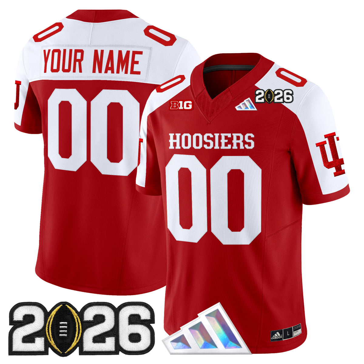 Indiana Hoosiers 2026 CFP Final Patch Vapor Limited Custom Jersey V4 - All Stitched