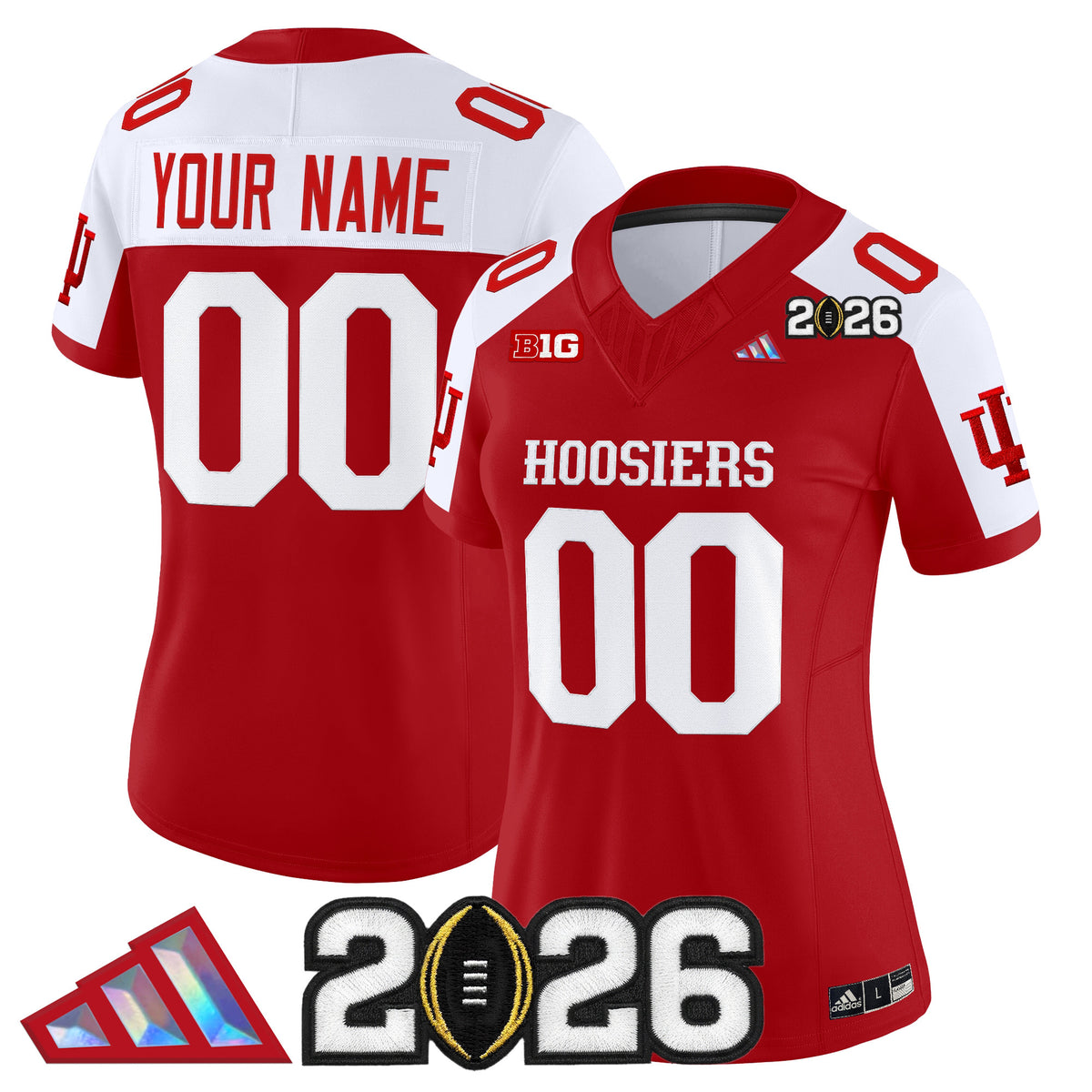 Indiana Hoosiers 2026 CFP Final Patch Vapor Limited Custom Jersey V4 - All Stitched