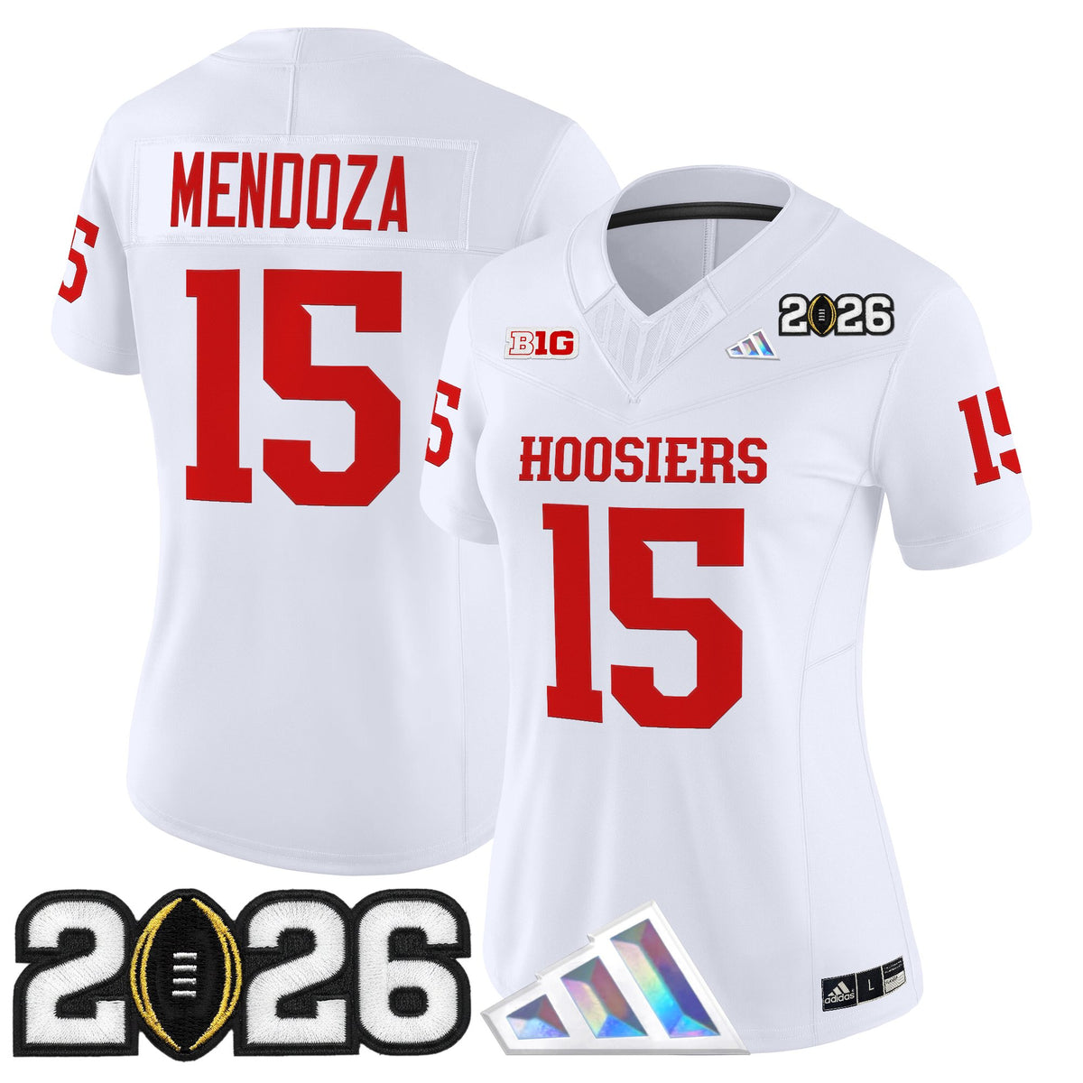 Women's Indiana Hoosiers 2026 CFP Final Patch Vapor Limited Jersey V4 - All Stitched