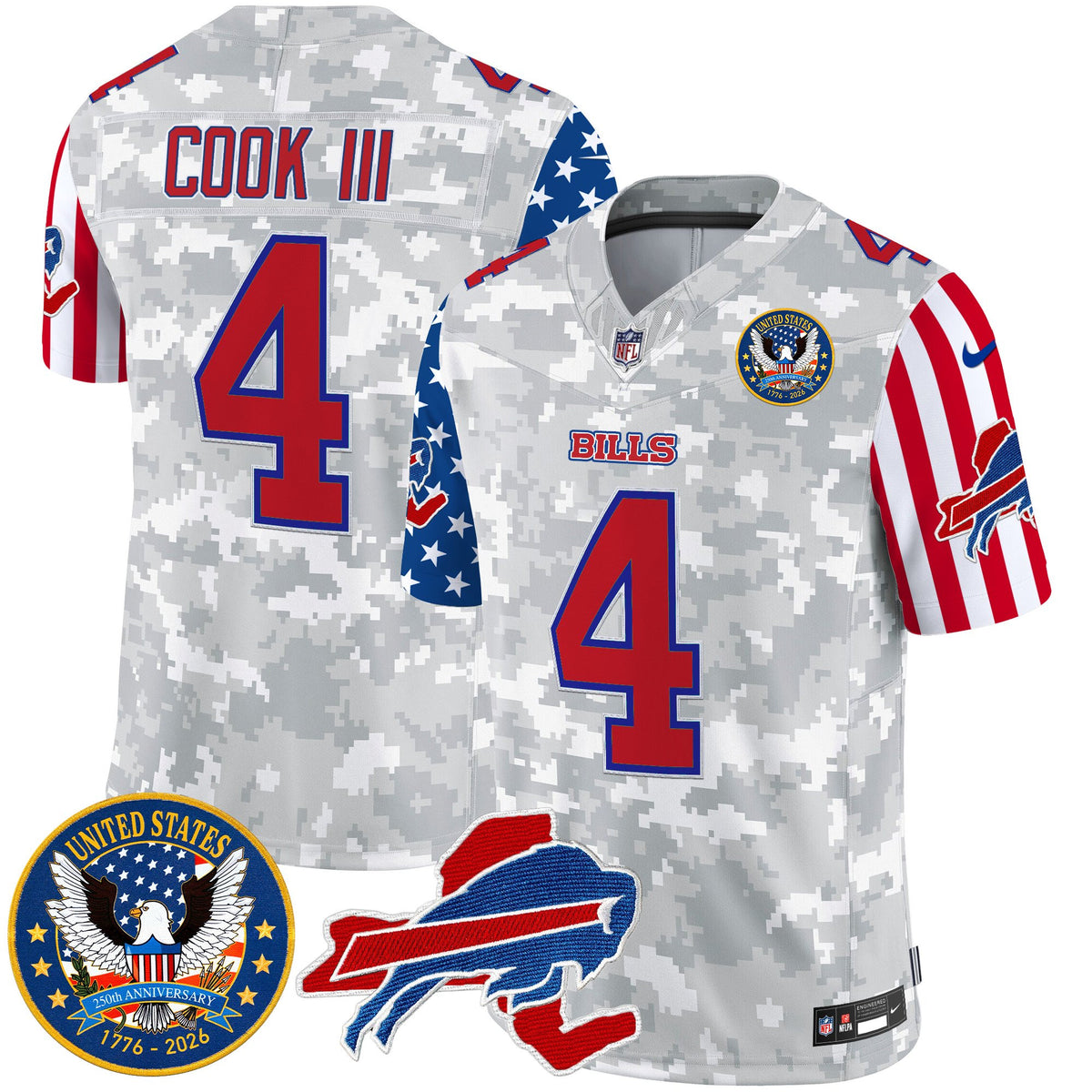 Men's Buffalo Bills "America250 Edition" Style Vapor Limited Jersey - All Stitched