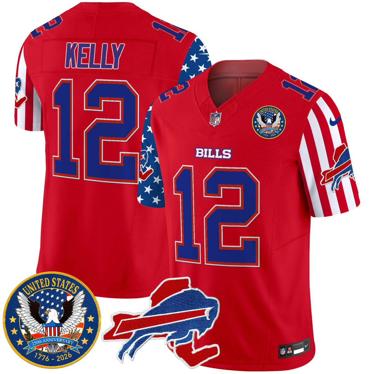 Men's Buffalo Bills "America250 Edition" Style Vapor Limited Jersey - All Stitched