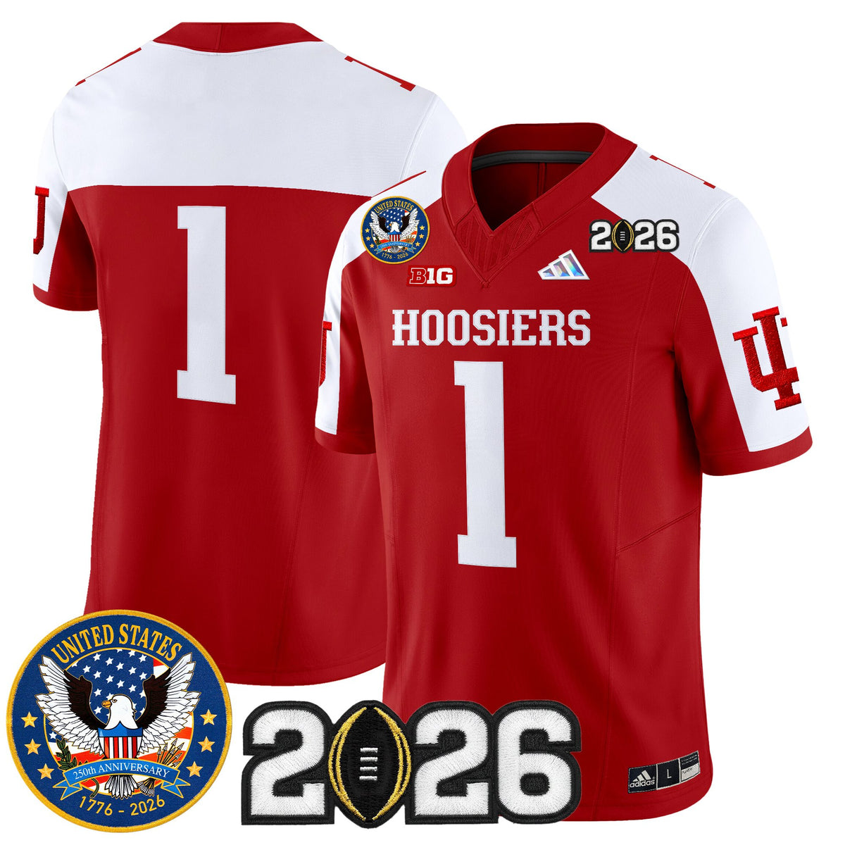Men's Indiana Hoosiers "United States 250th Anniversary Patch" Vapor Limited Jersey - All Stitched