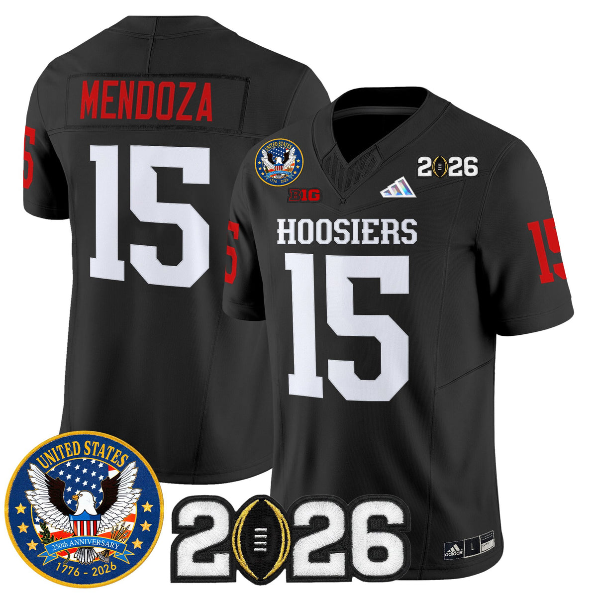 Men's Indiana Hoosiers "United States 250th Anniversary Patch" Vapor Limited Jersey - All Stitched