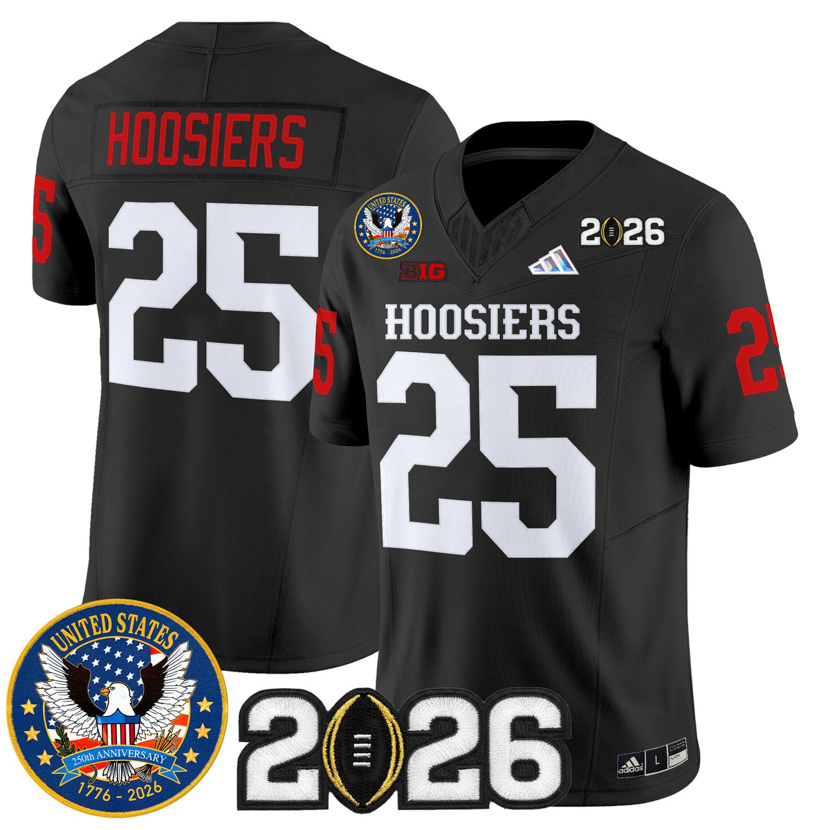 Men's Indiana Hoosiers "United States 250th Anniversary Patch" Vapor Limited Jersey - All Stitched
